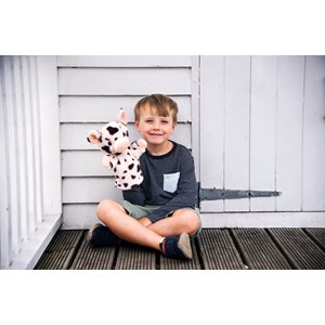 Marionnette eléphant 27cm 100% recyclée