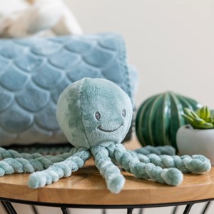 Peluche octopus poulpe vert de gris