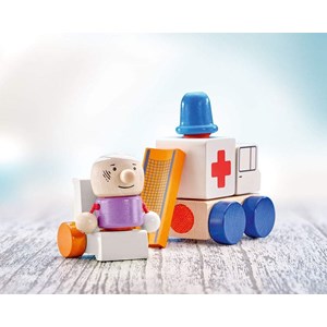 Ambulance en bois, 7 pcs