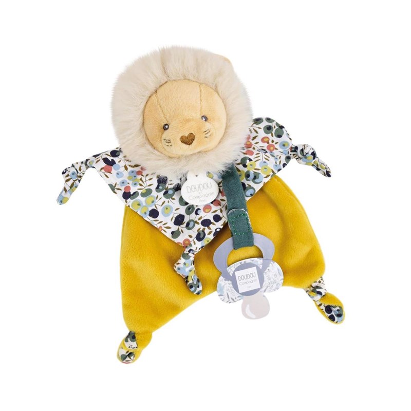 Doudou attache sucette lion