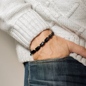 Bracelet stone square onyx