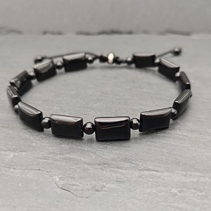 Bracelet stone square onyx
