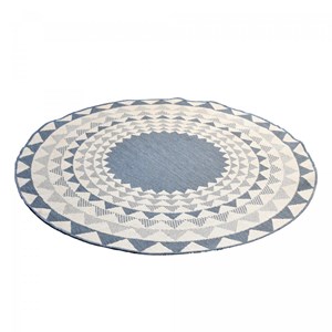 Tapis exterieur 240x240 rond bleu