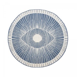 Tapis exterieur 120x120 rond bleu