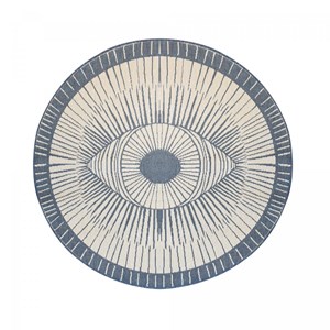 Tapis exterieur 160x160 rond bleu