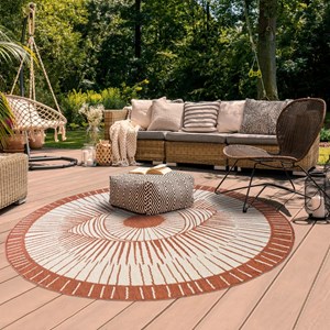 Tapis exterieur 240x240 rond rouge