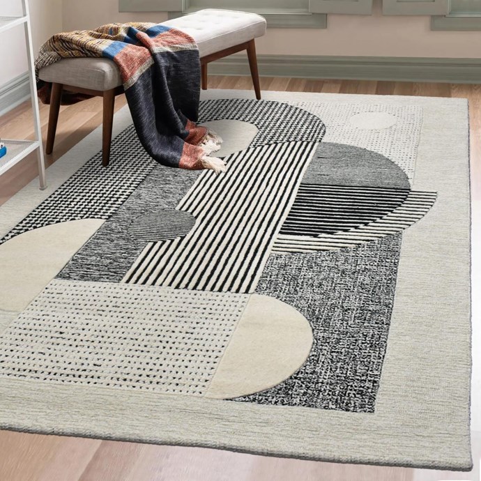 Tapis grand salon 200x290 tissé bleu et rose rectangle motif floral VIVACE 8 | Leroy Merlin