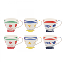 Lot de 6 tasses avec pied