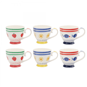 Lot de 6 tasses avec pied