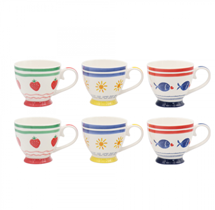 Lot de 6 tasses avec pied
