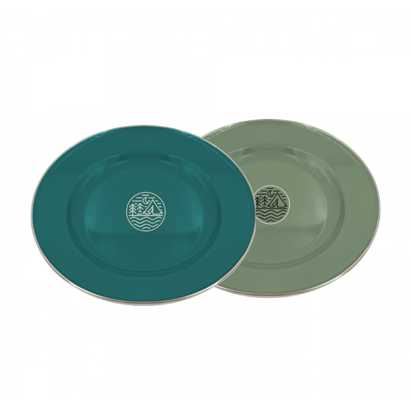 Ard'time - Lot de 2 assiettes en émail, glamping