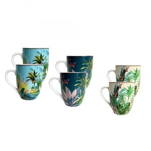 Lot de 6 mugs, borneo