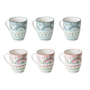 Lot de 6 mugs, mandala