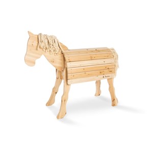 Cheval en bois massif niels naturel