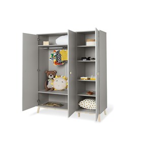 Grande armoire dusk 3 portes grise