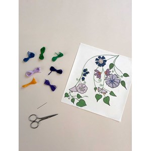 Fleurs mauve, super big kit de broderie