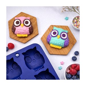 6 mini moules en forme hibou, happy cake
