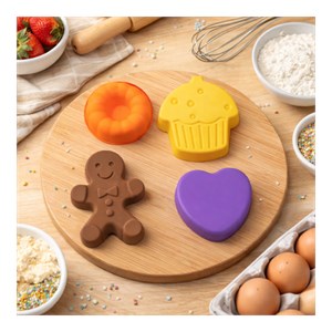 4 mini moules forme gâteau, happy cake