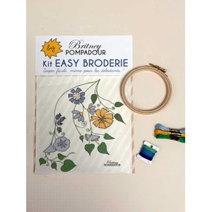 Fleurs bleue, super big kit de broderie
