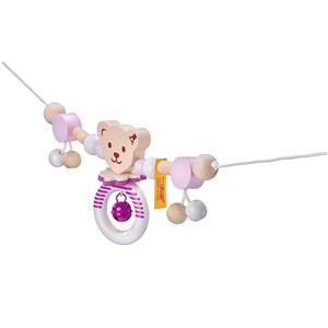 Chaîne pour poussette ours steiff rose