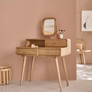 Coiffeuse en mindi massif 90 cm