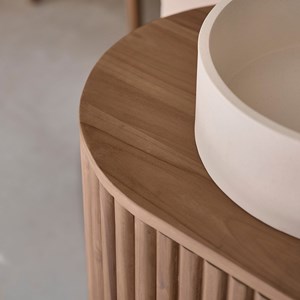 Meuble de salle de bain suspendu teck