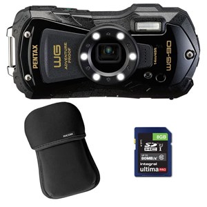 Pentax compact étanche wg-90 noir + etui + sd 8 go
