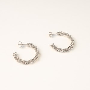 Créoles maxi tressées argentées