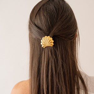 Barrette coquillage doré - pince cheveux