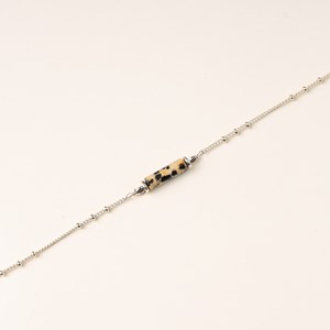 Bracelet argent talisman jaspe dalmatien