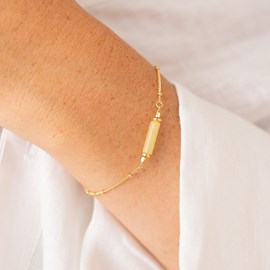 Bracelet doré talisman - jade lemon