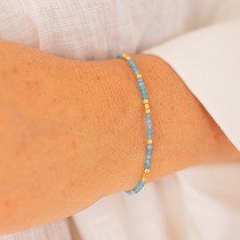 Bracelet doré apatite bleue