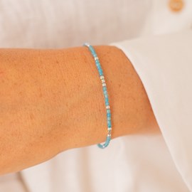 Bracelet argenté apatite bleue