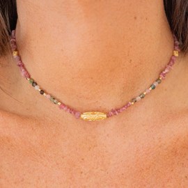Collier ras de cou tourmaline - amour