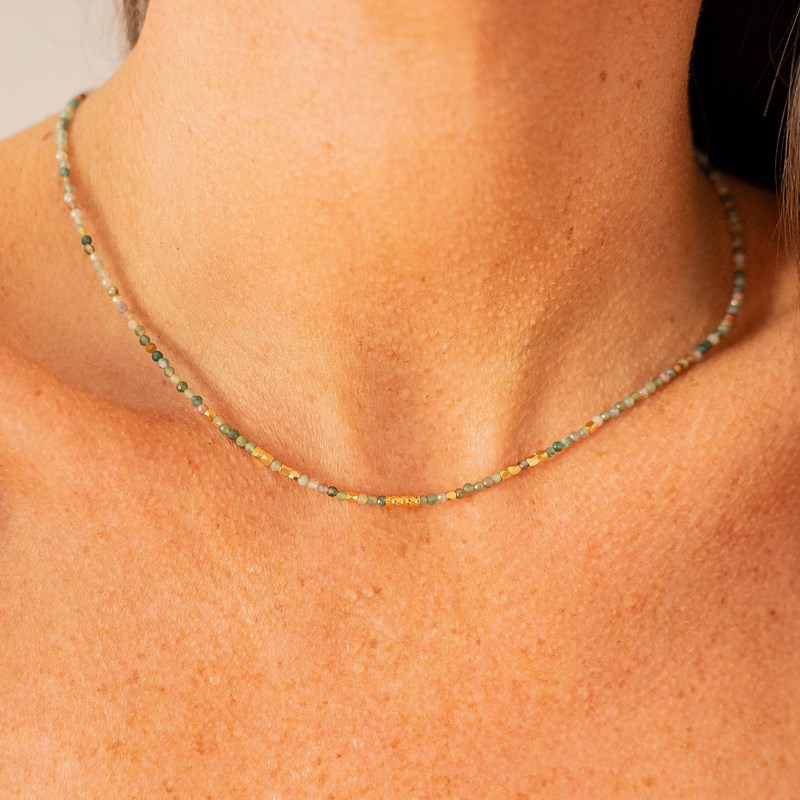 Collier ras de cou agate - apaisement