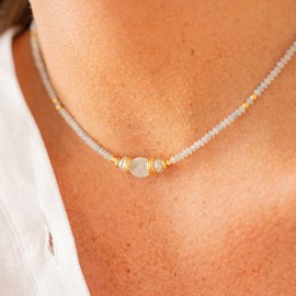 Collier ras de cou aiguemarine confiance
