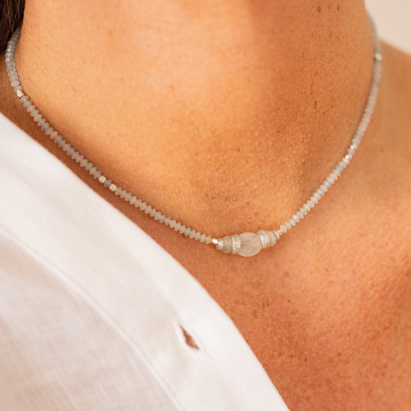 Collier ras de cou aiguemarine confiance