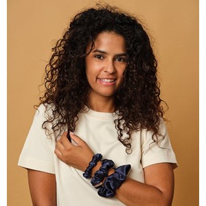 Chouchou en soie bleu nuit 19 mo