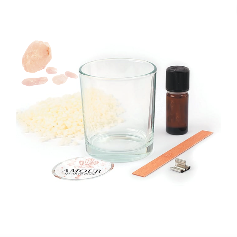 Kit diy bougie diy quartz rose amour