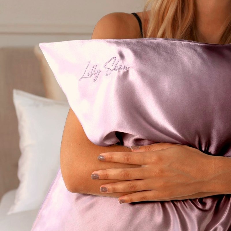Lilly Skin - Taie oreiller 100% soie 65x65 rose blush