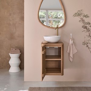 Lave main suspendu en teck massif 40 cm