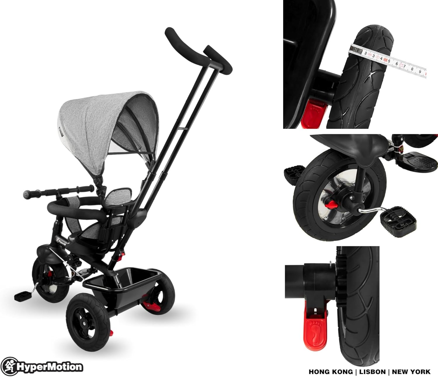 Tricycle Évolutif 4-en-1 Pour Bébé 1-5 Ans - Pliable Avec Auvent