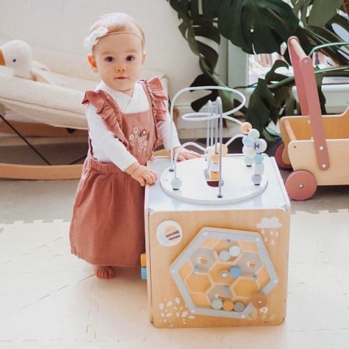 Mamabrum - Cube d'activité bois jeux d'éveil bébé