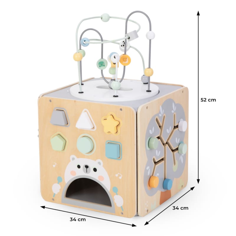 Cube d'activité bois jeux d'éveil bébé (Mamabrum) - Image 1