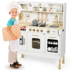 Cuisine enfant bois avec éclairage led