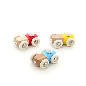 Mini voiture en bois moit-moit rouge