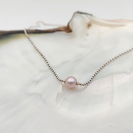 Collier rondo perle rose