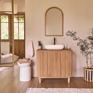 Meuble bar en teck massif 90 cm