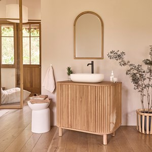 Meuble bar en teck massif 90 cm