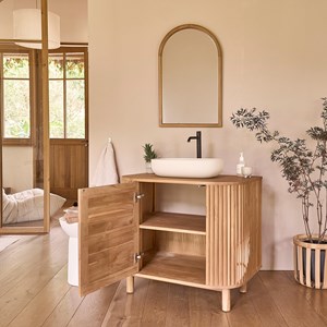 Meuble bar en teck massif 90 cm